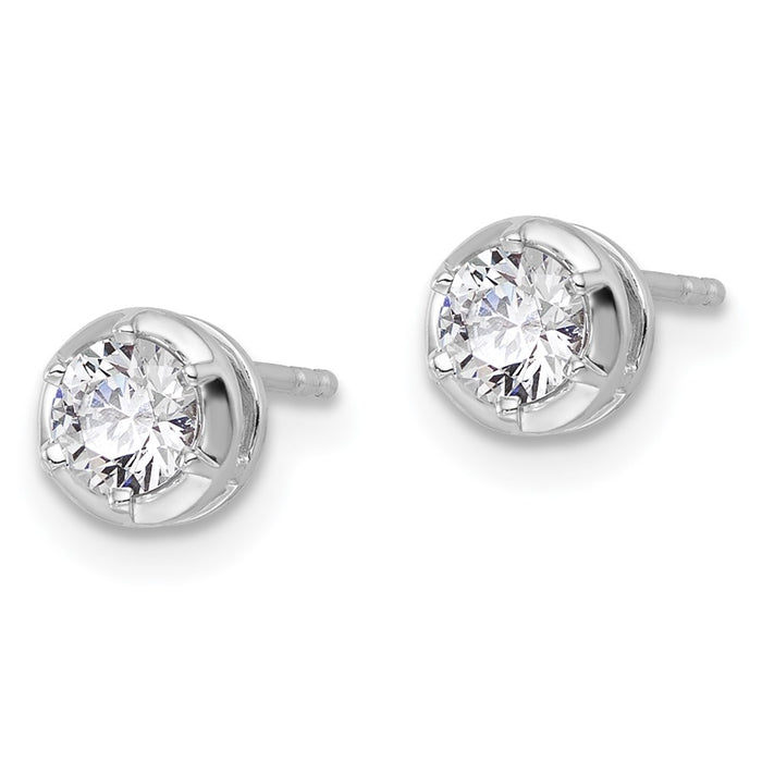 Exclusive 14K White Gold 1/2 Carat VS DEF Diamond Earrings - Stylish Value!-2