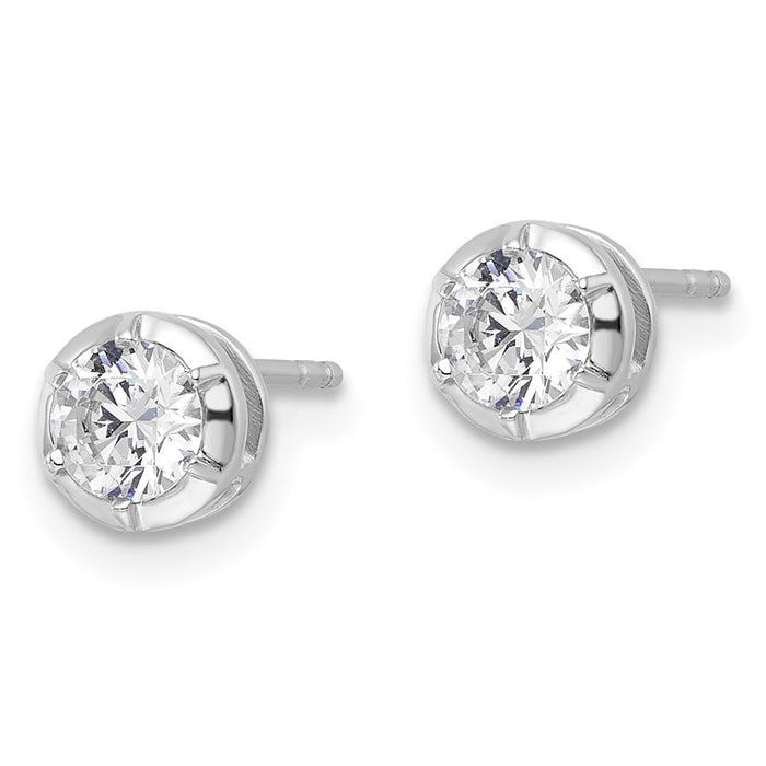 Designer 14K White Gold 5/8 Carat VS DEF Lab-Grown Diamond Earrings - Affordable Luxury-2