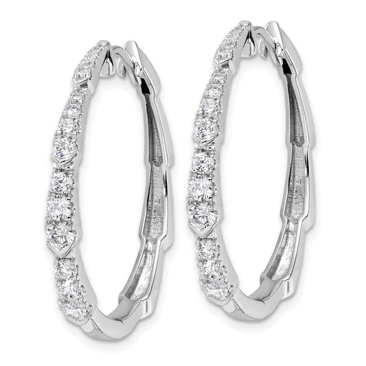 Shop Exclusive 14K White Gold Fancy Hoop Earrings with 1.2 Carat Lab-Grown Diamonds