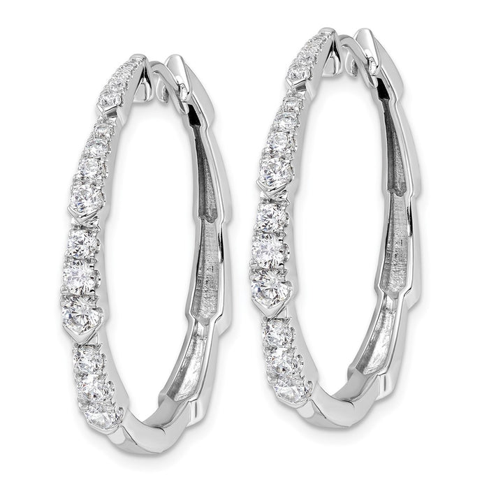 Shop Exclusive 14K White Gold Fancy Hoop Earrings with 1.2 Carat Lab-Grown Diamonds-2