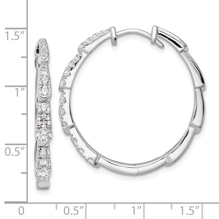Shop Exclusive 14K White Gold Fancy Hoop Earrings with 1.2 Carat Lab-Grown Diamonds-4