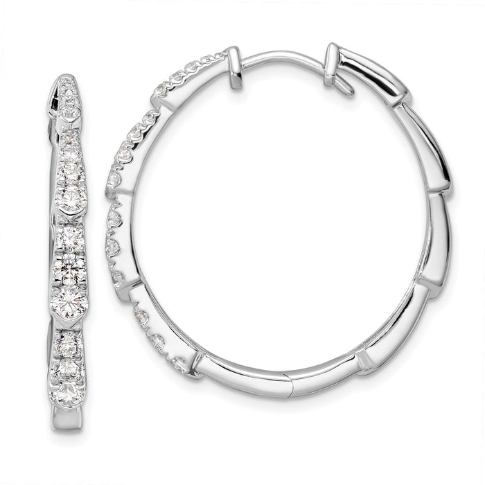 Shop Exclusive 14K White Gold Fancy Hoop Earrings with 1.2 Carat Lab-Grown Diamonds-1