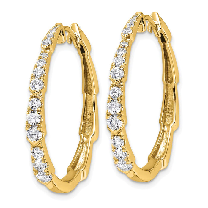 Buy Exclusive 14K Gold Hoop Earrings with 1.2 Carat Lab-Grown Diamonds - Stylish Value!-2
