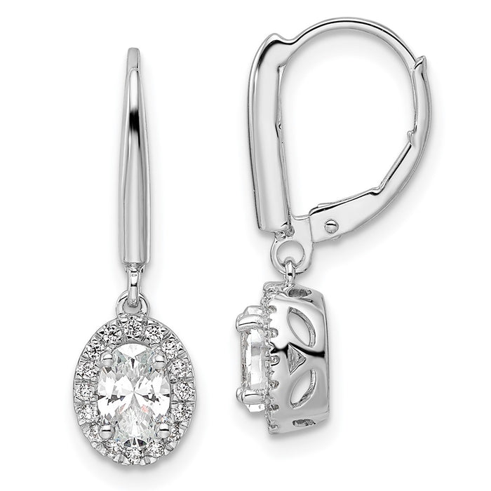 Shop Exclusive 14K White Gold Oval Drop Earrings with 1.2 Carat Lab-Grown Diamond-1