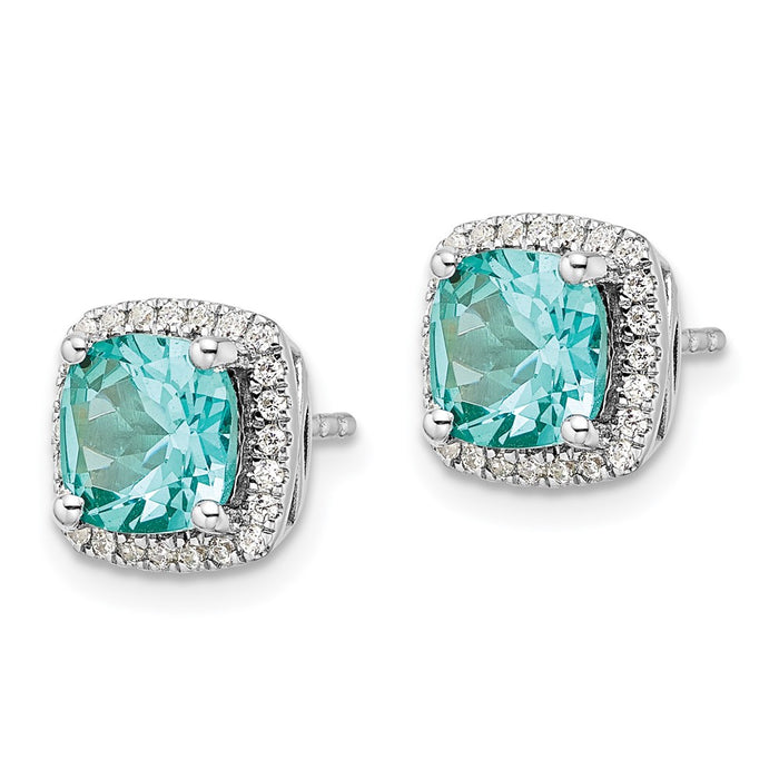 Buy Stylish 14K White Gold Paraiba Earrings with Lab-Grown Diamonds, 1.5ct-2