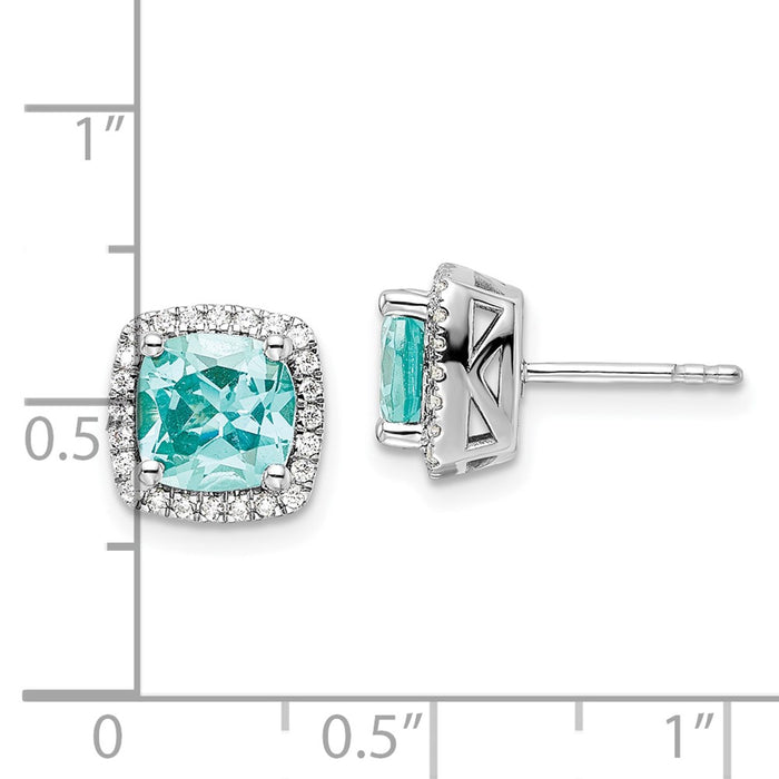 Buy Stylish 14K White Gold Paraiba Earrings with Lab-Grown Diamonds, 1.5ct-4