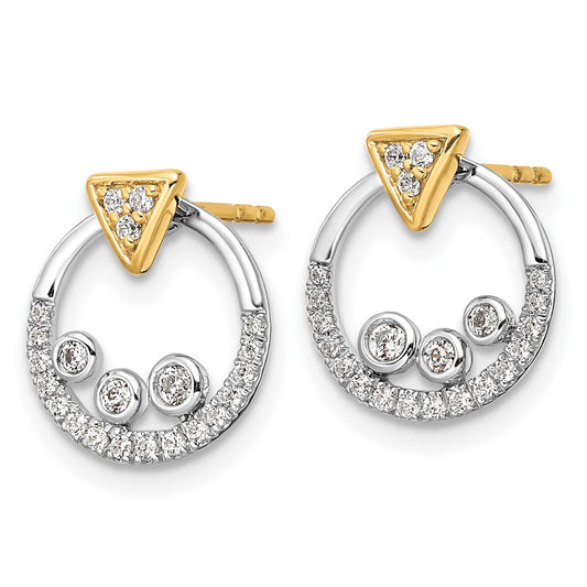 Buy Exclusive 14K Two-Tone 1/4 Carat Lab-Grown Diamond Earrings - Stylish Design