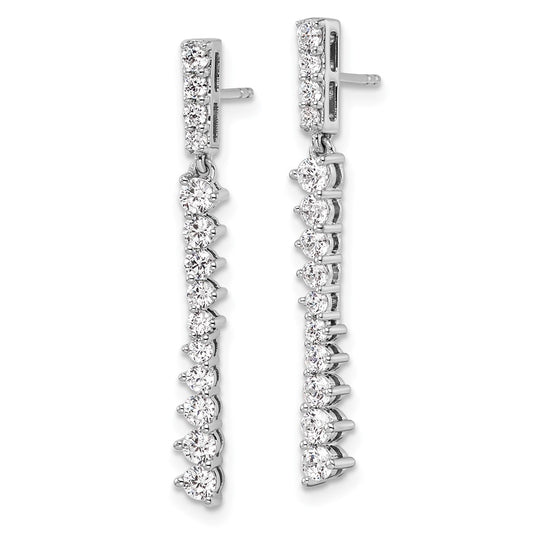 Buy Exclusive 14K White Gold Dangle Earrings with 1 Carat Lab-Grown Diamonds