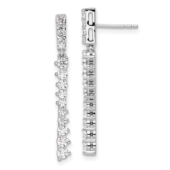 Buy Exclusive 14K White Gold Dangle Earrings with 1 Carat Lab-Grown Diamonds-1