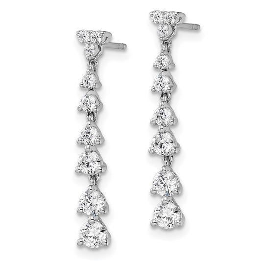 Buy Stylish 14K White Gold 1 Carat Lab-Grown Diamond Dangle Earrings