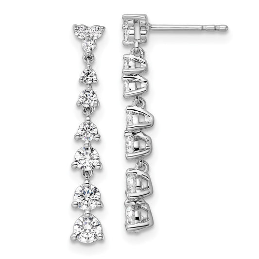 Buy Stylish 14K White Gold 1 Carat Lab-Grown Diamond Dangle Earrings