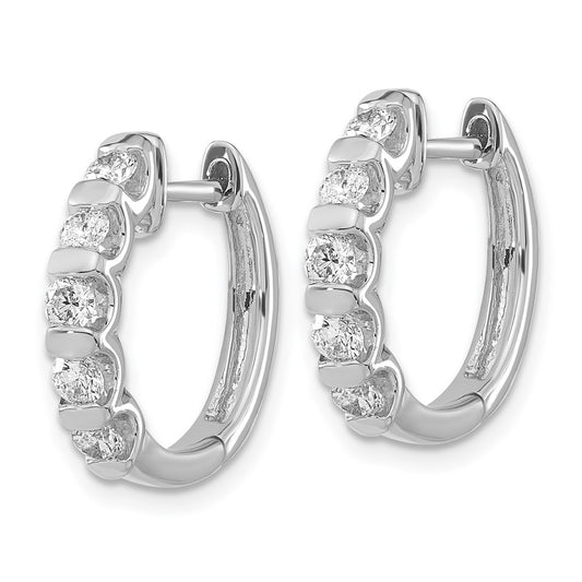 Shop Exclusive 14K White Gold Hinged Hoop Earrings with 1 1/3 Carat Diamonds