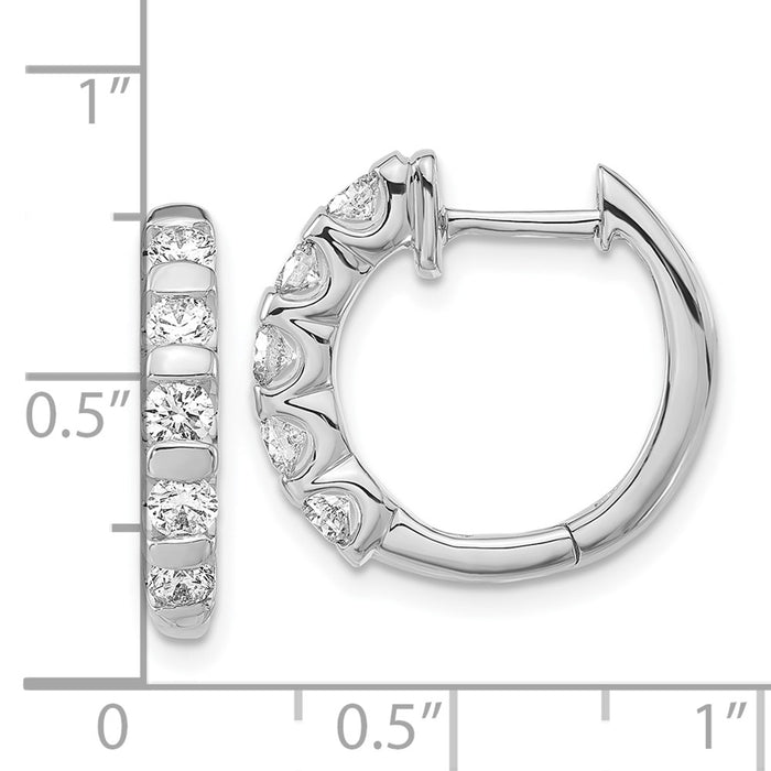 Shop Exclusive 14K White Gold Hinged Hoop Earrings with 1 1/3 Carat Diamonds-4