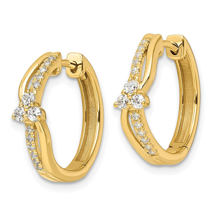 High-Quality 14K Gold Hinged Hoop Earrings - 1/3 Carat Lab-Grown Diamond, Stylish Design-2