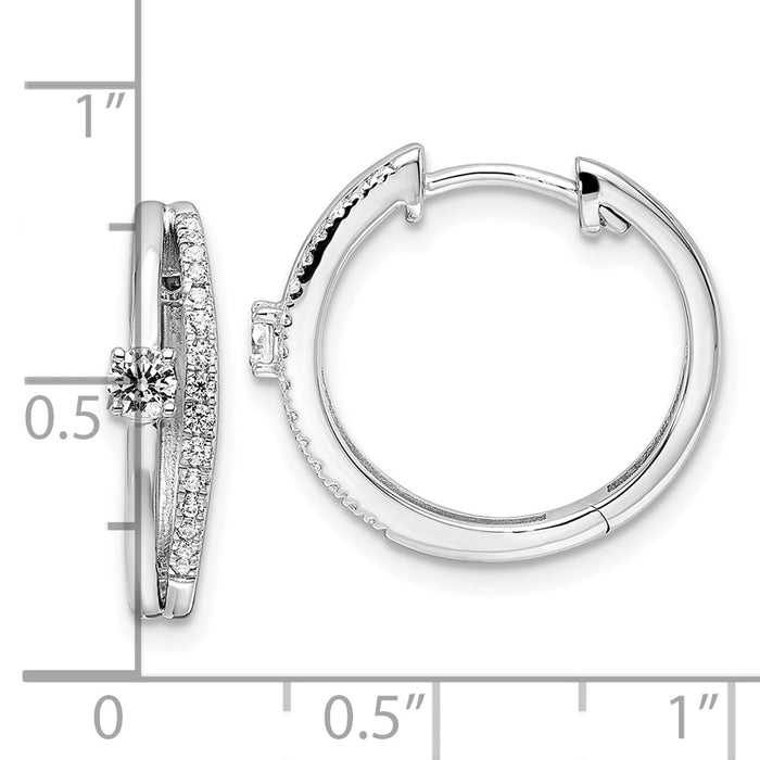 Buy Exclusive 14K White Gold 3/8 Carat Lab-Grown Diamond Hoop Earrings - Stylish Value-4