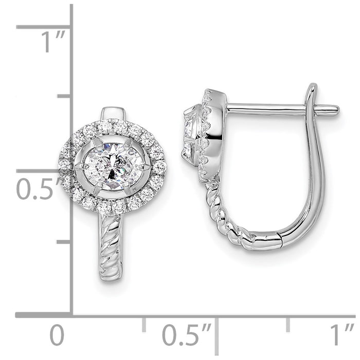 Buy Stylish 14K White Gold 7/8 Carat Lab-Grown Diamond Hoop Earrings-4