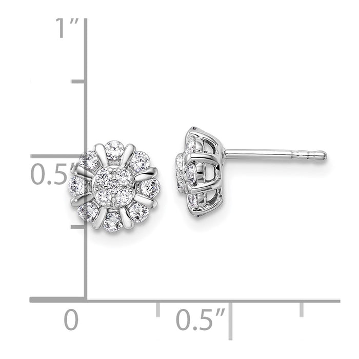 Shop Exclusive 14K White Gold Halo Earrings with 1/2 Carat Lab-Grown Diamonds-4