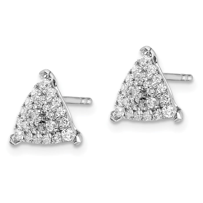 Buy Stylish 14K White Gold Triangle Cluster Earrings - 1/2 Carat Lab-Grown Diamonds-2