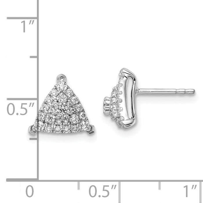 Buy Stylish 14K White Gold Triangle Cluster Earrings - 1/2 Carat Lab-Grown Diamonds-4
