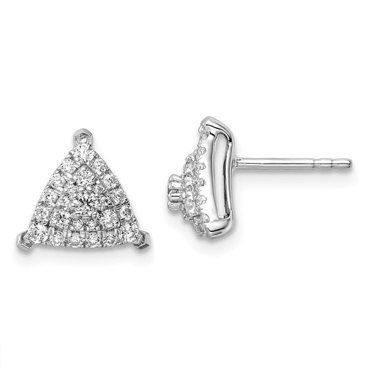 Buy Stylish 14K White Gold Triangle Cluster Earrings - 1/2 Carat Lab-Grown Diamonds