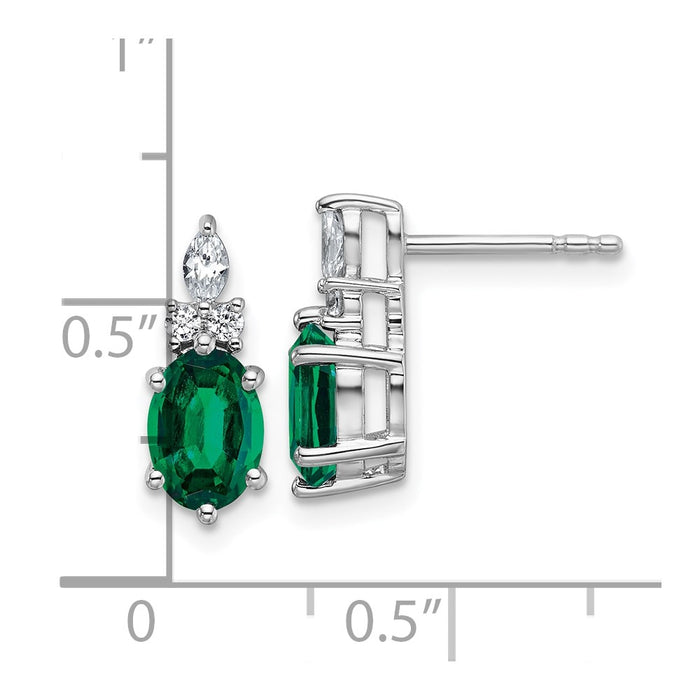 Shop Exclusive 14K White Gold Twisted Post Earrings with Diamonds & Emeralds - Stylish!-3