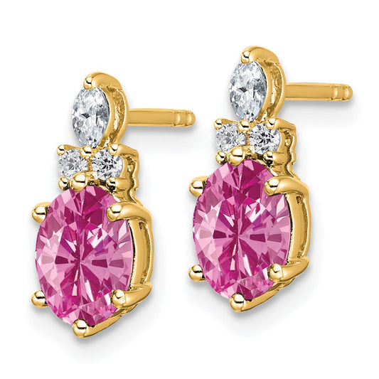 Shop Stylish 14K Gold Twist Earrings with Pink Sapphire & Diamonds - Luxury Value!