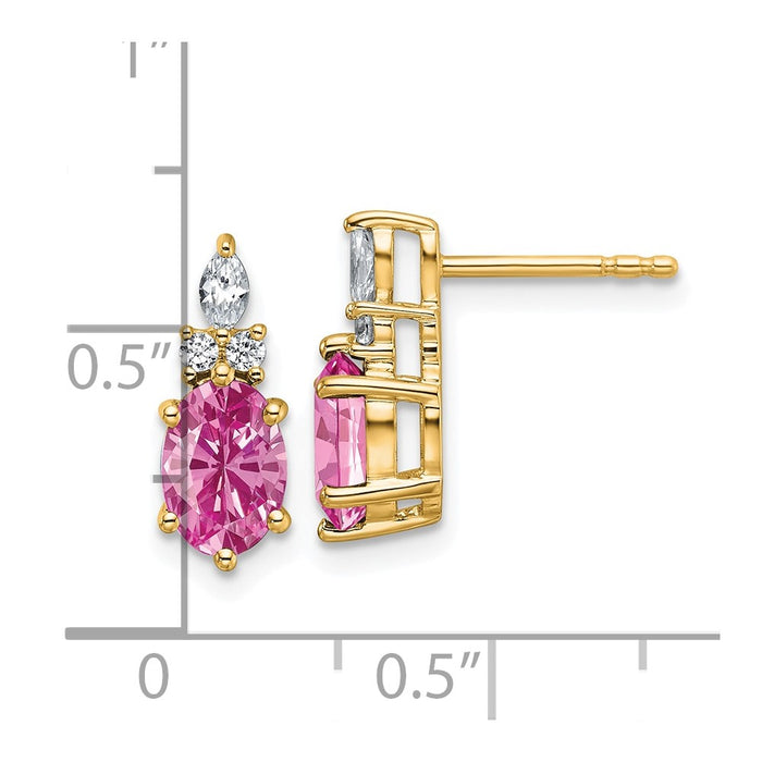Shop Stylish 14K Gold Twist Earrings with Pink Sapphire & Diamonds - Luxury Value!-3