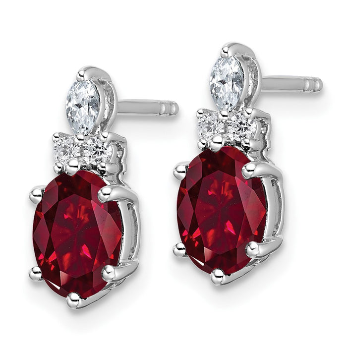 Buy Exclusive 14K White Gold Twisted Post Earrings with Diamonds & Rubies-2