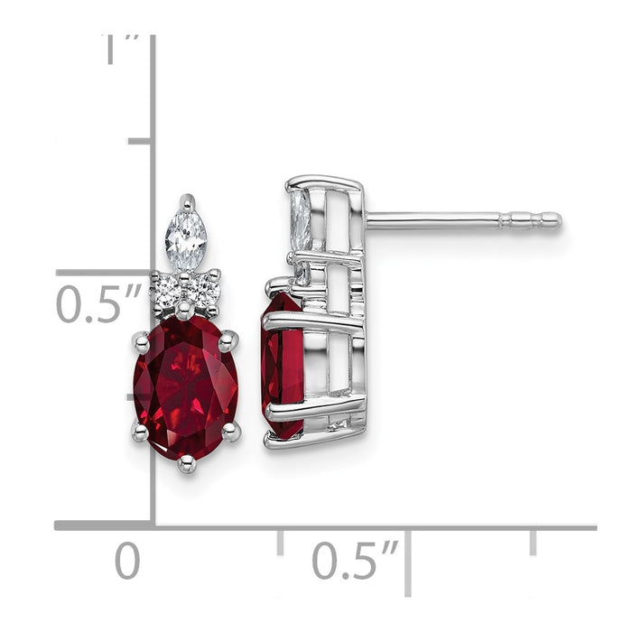 Buy Exclusive 14K White Gold Twisted Post Earrings with Diamonds & Rubies-3
