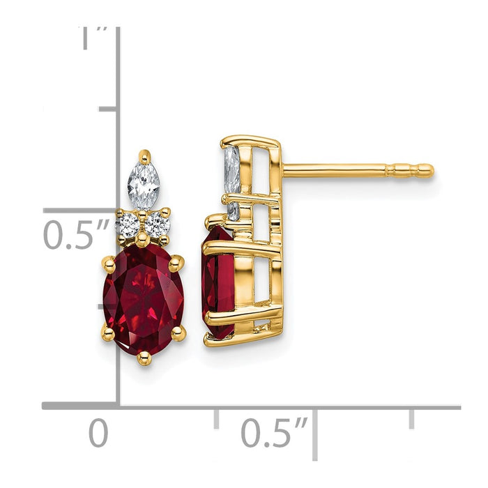 Shop Exclusive 14K Gold Twisted Post Earrings with Ruby & Diamonds - Stylish Value!-3