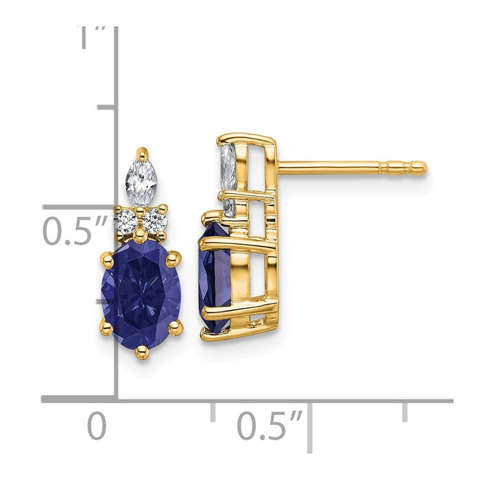 Shop Stylish 14K Gold Twisted Post Earrings with Diamonds & Sapphires, 1.5"-3