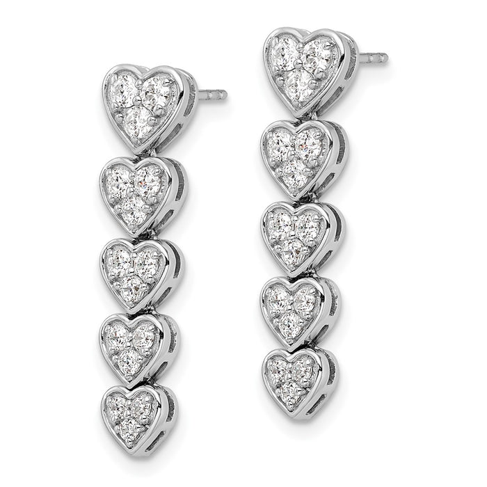 Buy Exclusive 14K White Gold 1 Carat Heart-Shaped Lab Grown Diamond Earrings-2