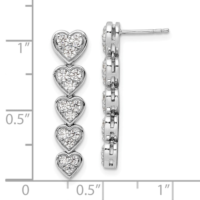 Buy Exclusive 14K White Gold 1 Carat Heart-Shaped Lab Grown Diamond Earrings-4