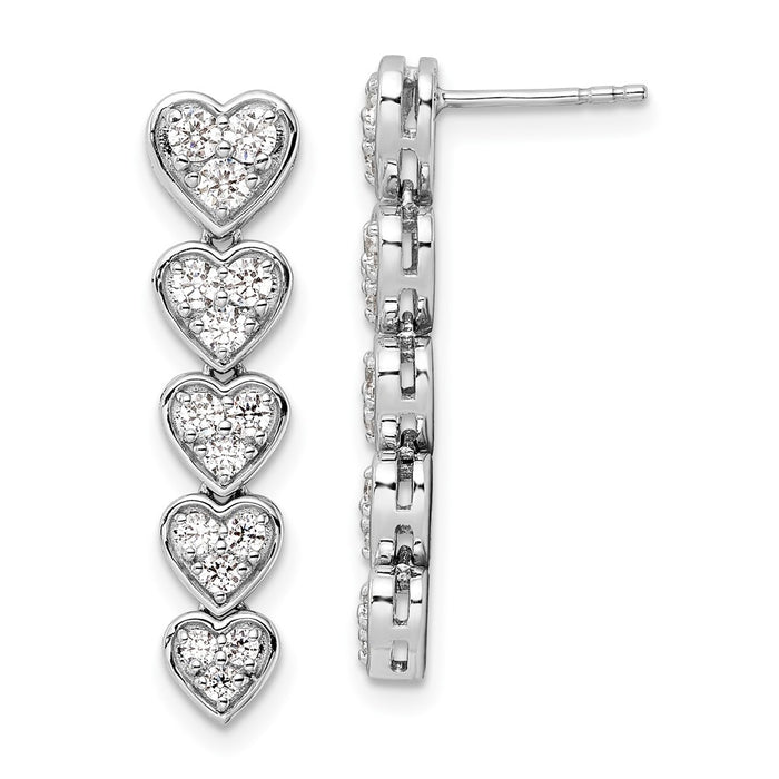 Buy Exclusive 14K White Gold 1 Carat Heart-Shaped Lab Grown Diamond Earrings-1