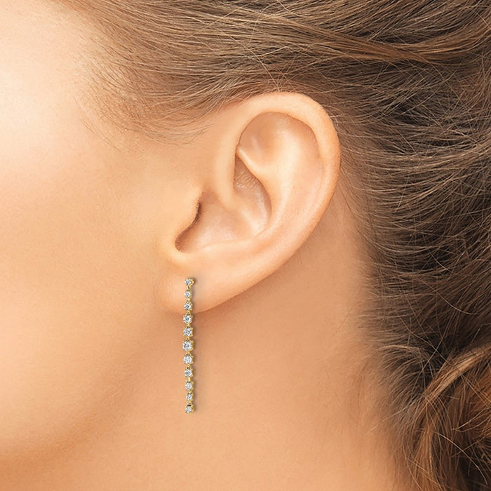 Shop Stylish 14K Gold Dangle Earrings with 5-Carat VS DEF Lab-Grown Diamonds-3