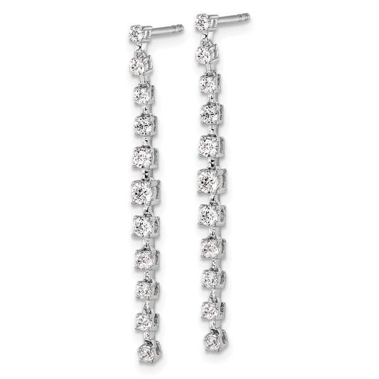 Buy 14K White Gold Dangle Earrings with 3/4 Carat Lab-Grown Diamonds - Luxury Value!