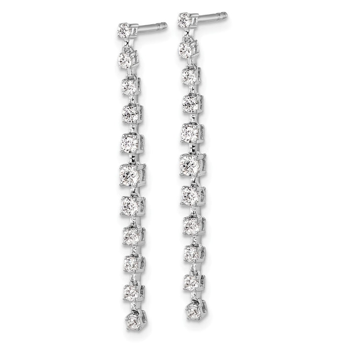Buy 14K White Gold Dangle Earrings with 3/4 Carat Lab-Grown Diamonds - Luxury Value!-2