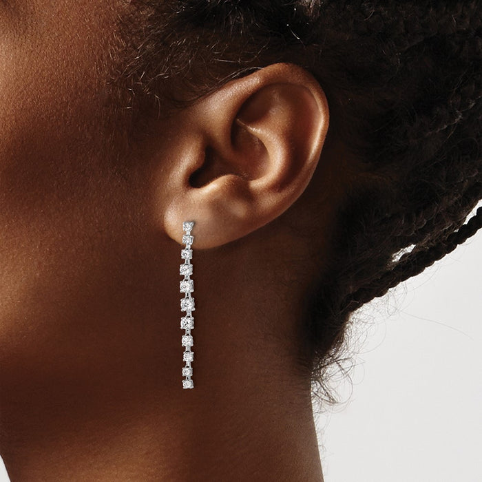 Buy Designer 14K White Gold Dangle Earrings with 3/8 Carat Lab-Grown Diamonds-3