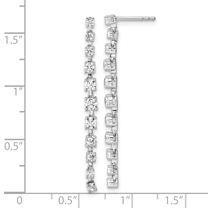 Buy Designer 14K White Gold Dangle Earrings with 3/8 Carat Lab-Grown Diamonds-4