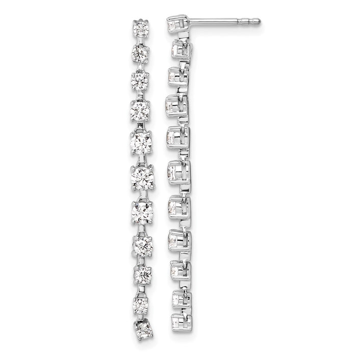 Buy Designer 14K White Gold Dangle Earrings with 3/8 Carat Lab-Grown Diamonds-1