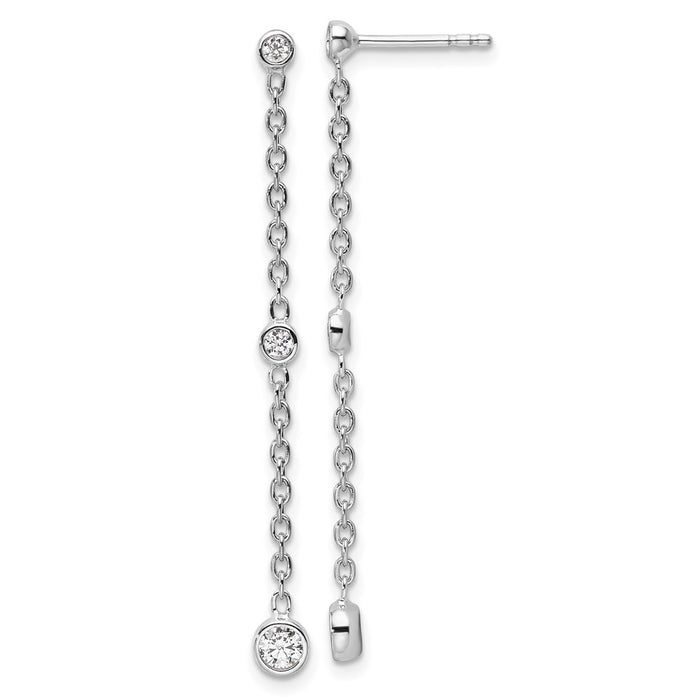 Exclusive 14K White Gold 1/3 Carat VS DEF Lab-Grown Diamond Dangle Earrings-1
