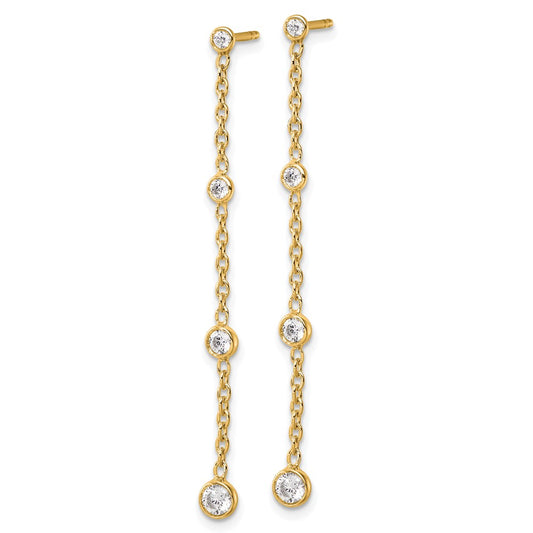Exclusive 14K Gold 1/2 Carat Lab-Grown Diamond Dangle Earrings - Stylish Value
