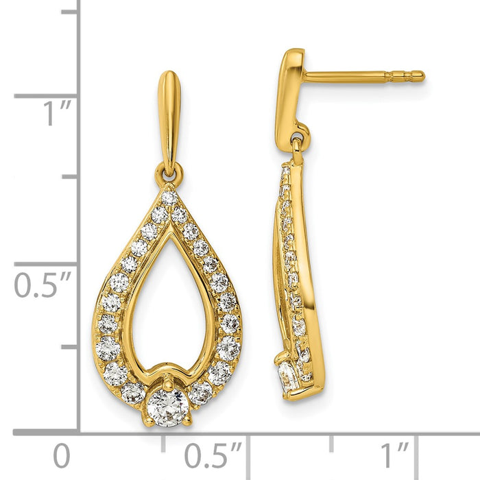 Shop Exclusive 14K Gold 1 Carat Lab-Grown Teardrop Earrings - Stylish Value!-4