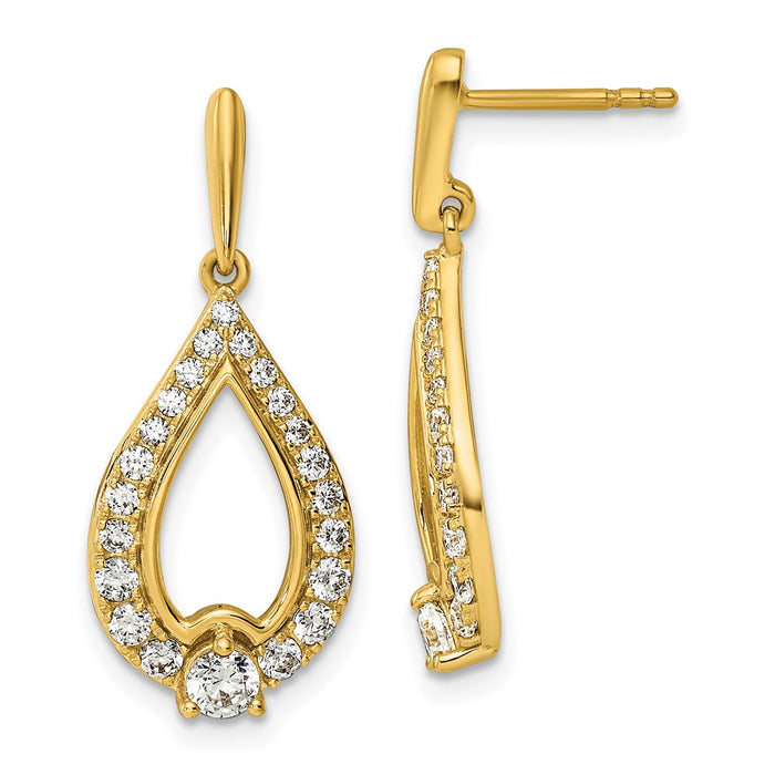 Shop Exclusive 14K Gold 1 Carat Lab-Grown Teardrop Earrings - Stylish Value!-1