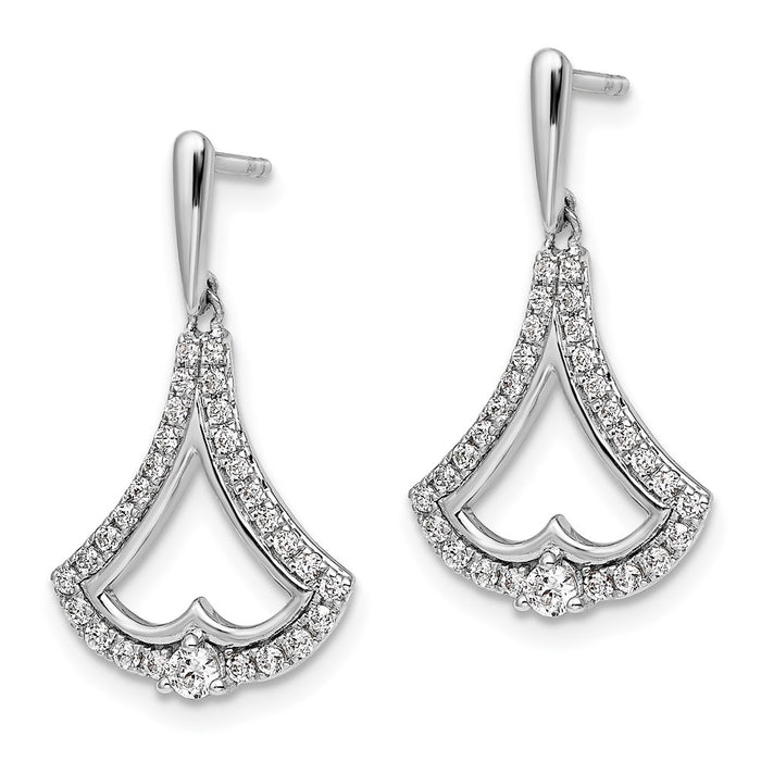 High-Quality 14K White Gold Diamond Drop Earrings - Stylish & Affordable Elegance-2
