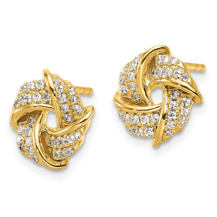 Buy 14K Gold Love Knot Earrings with 1/3 Carat Lab Grown Diamond, Stylish-2