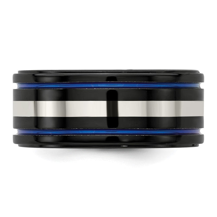 High-Quality Edward Mirell Black Titanium & Sterling Silver Ring - Stylish!-3