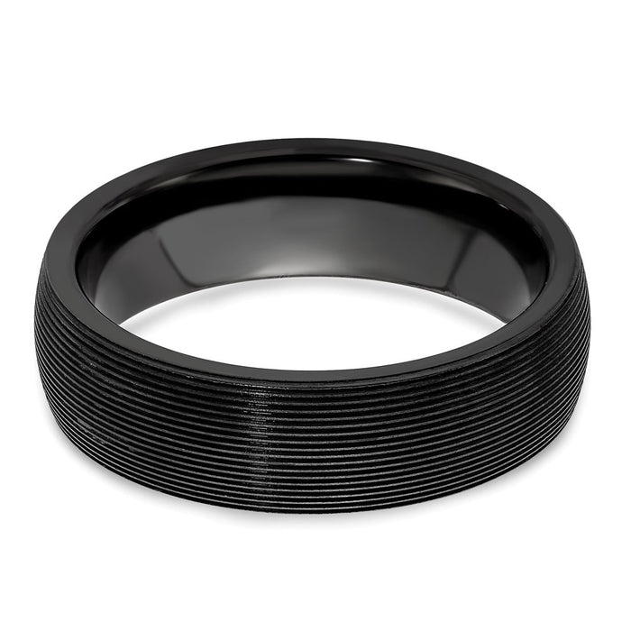 Buy Stylish Edward Mirell 6mm Black Titanium Domed Band - Luxury Design-5