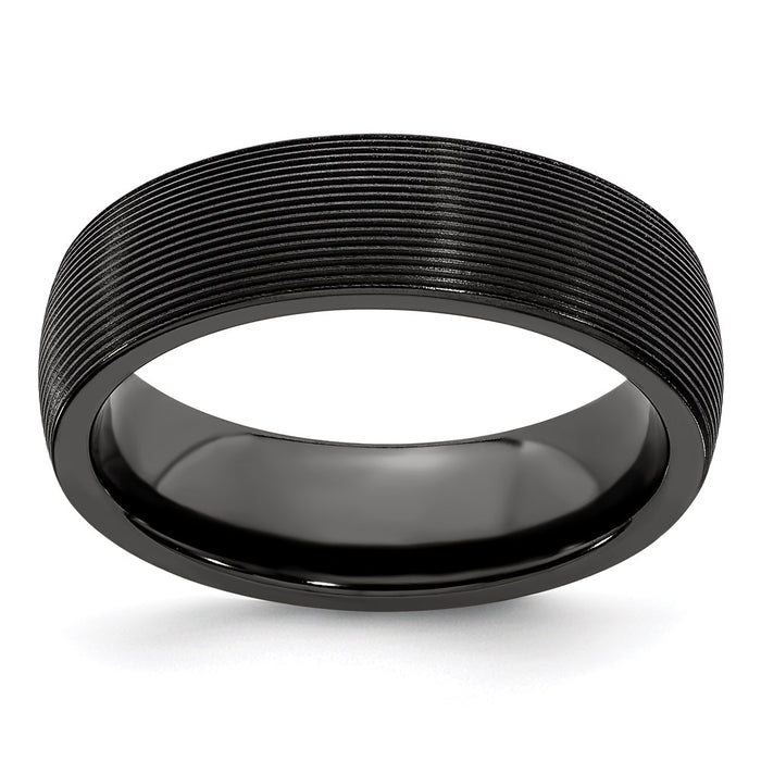 Buy Stylish Edward Mirell 6mm Black Titanium Domed Band - Luxury Design-1