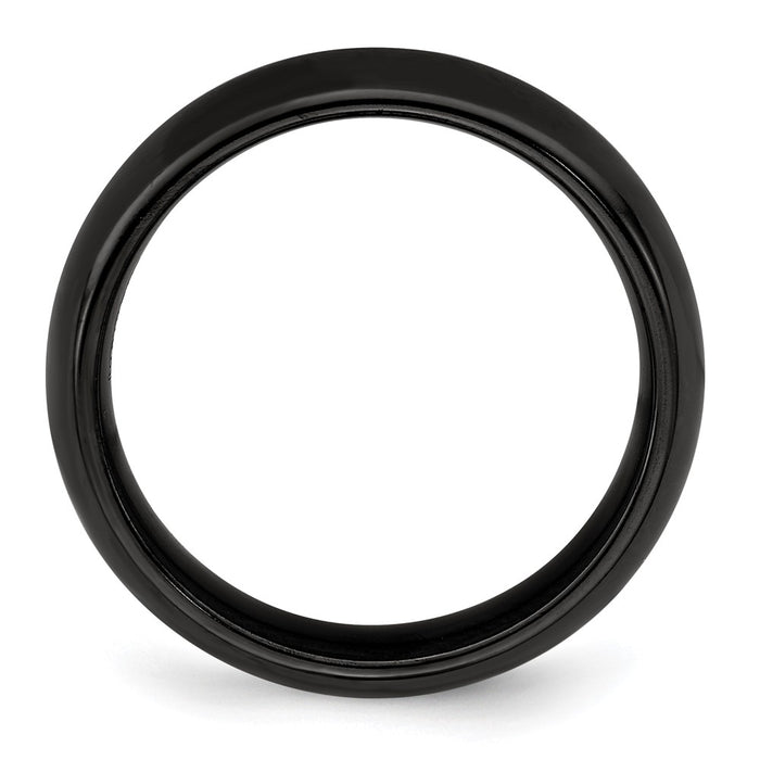 Buy Stylish Edward Mirell 6mm Domed Band in Polished Black Titanium, Luxury Design-2